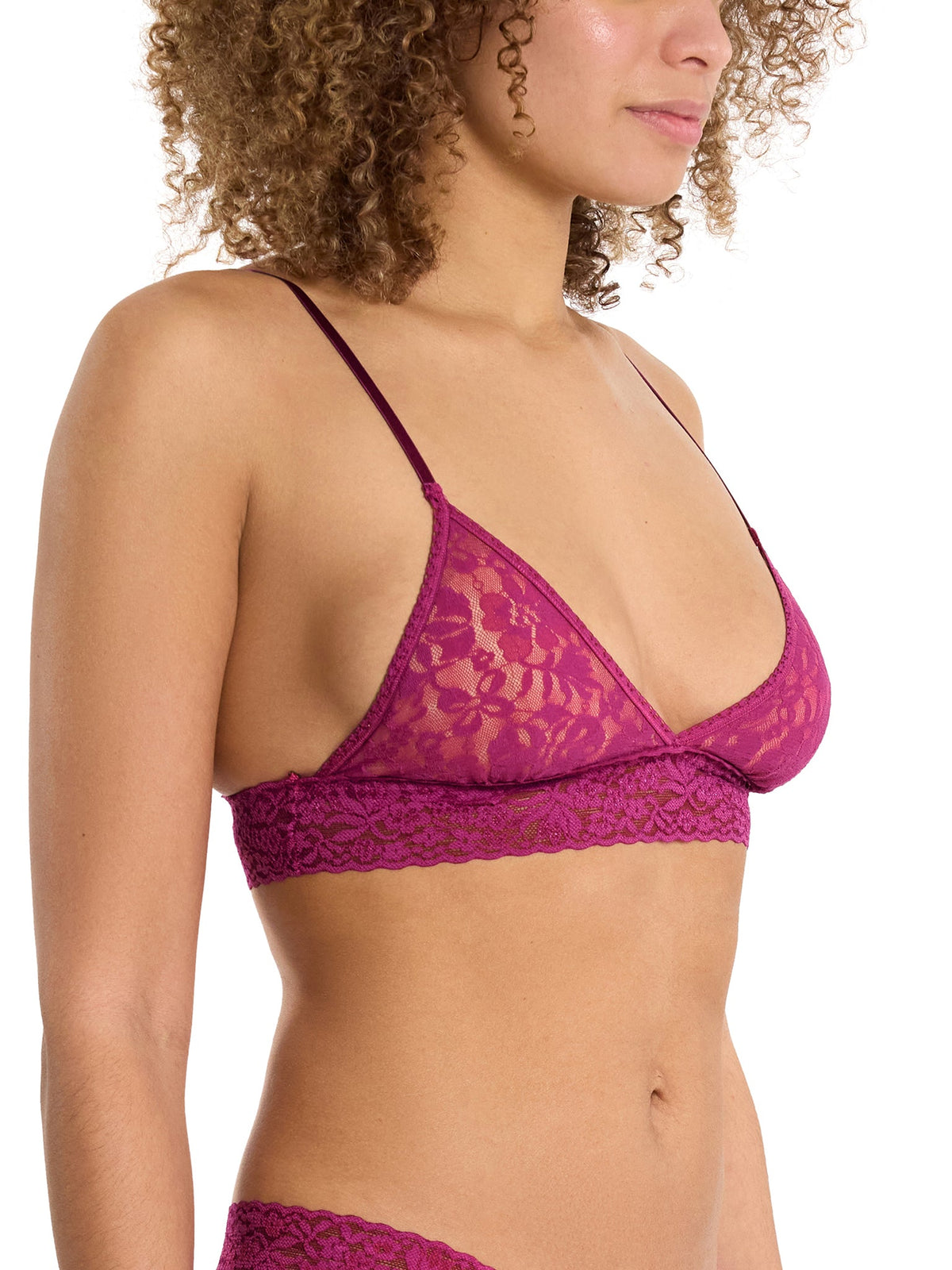 Flora Lace Padded Bralette Picking Plums Pink Sale - Hanky Panky