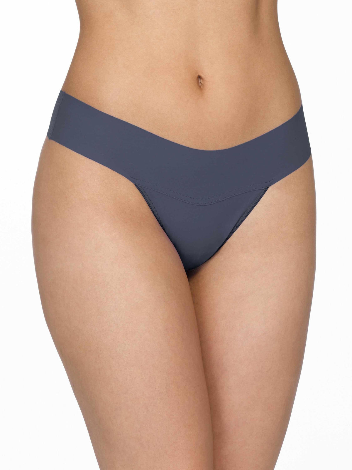 BreatheSoft™ Natural Rise Thong Granite Grey - Hanky Panky