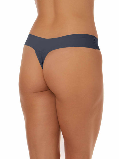 BreatheSoft™ Natural Rise Thong Granite Grey - Hanky Panky