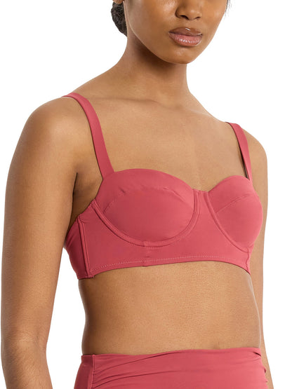 Balconette Bikini Swimsuit Top Sunbaked Red Sale - Hanky Panky
