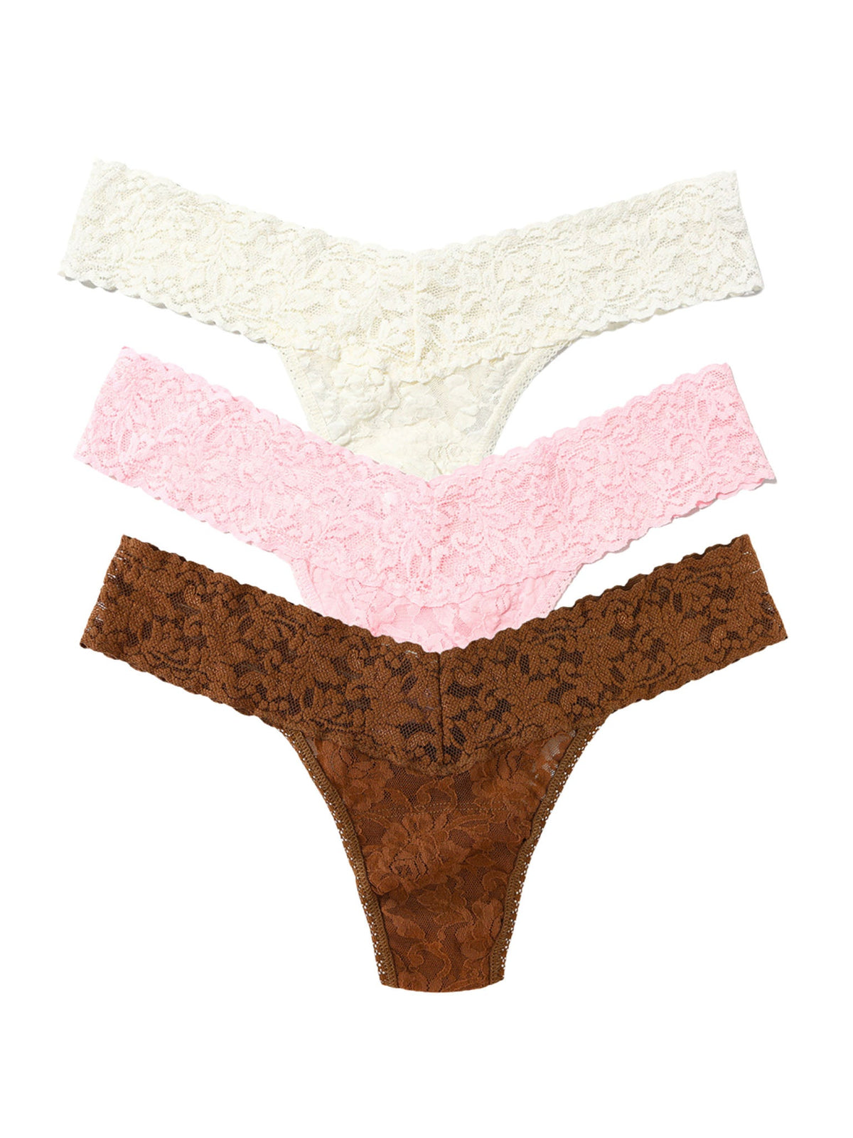 Signature Lace® Low Rise Thong Ice Cream 3 Pack Neapolitan Ice Cream - Hanky Panky