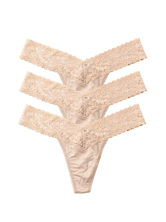 DreamEase™ Low Rise Thong 3 Pack Chai - Hanky Panky