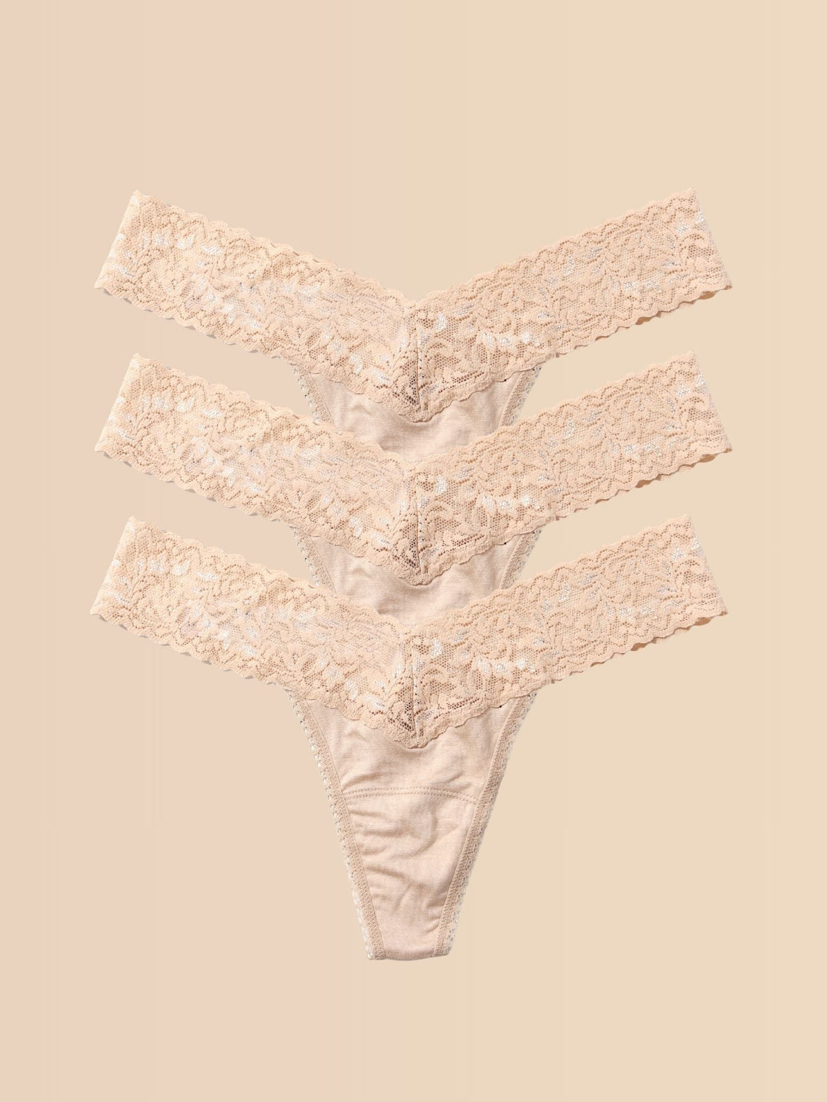 DreamEase™ Low Rise Thong 3 Pack Chai - Hanky Panky