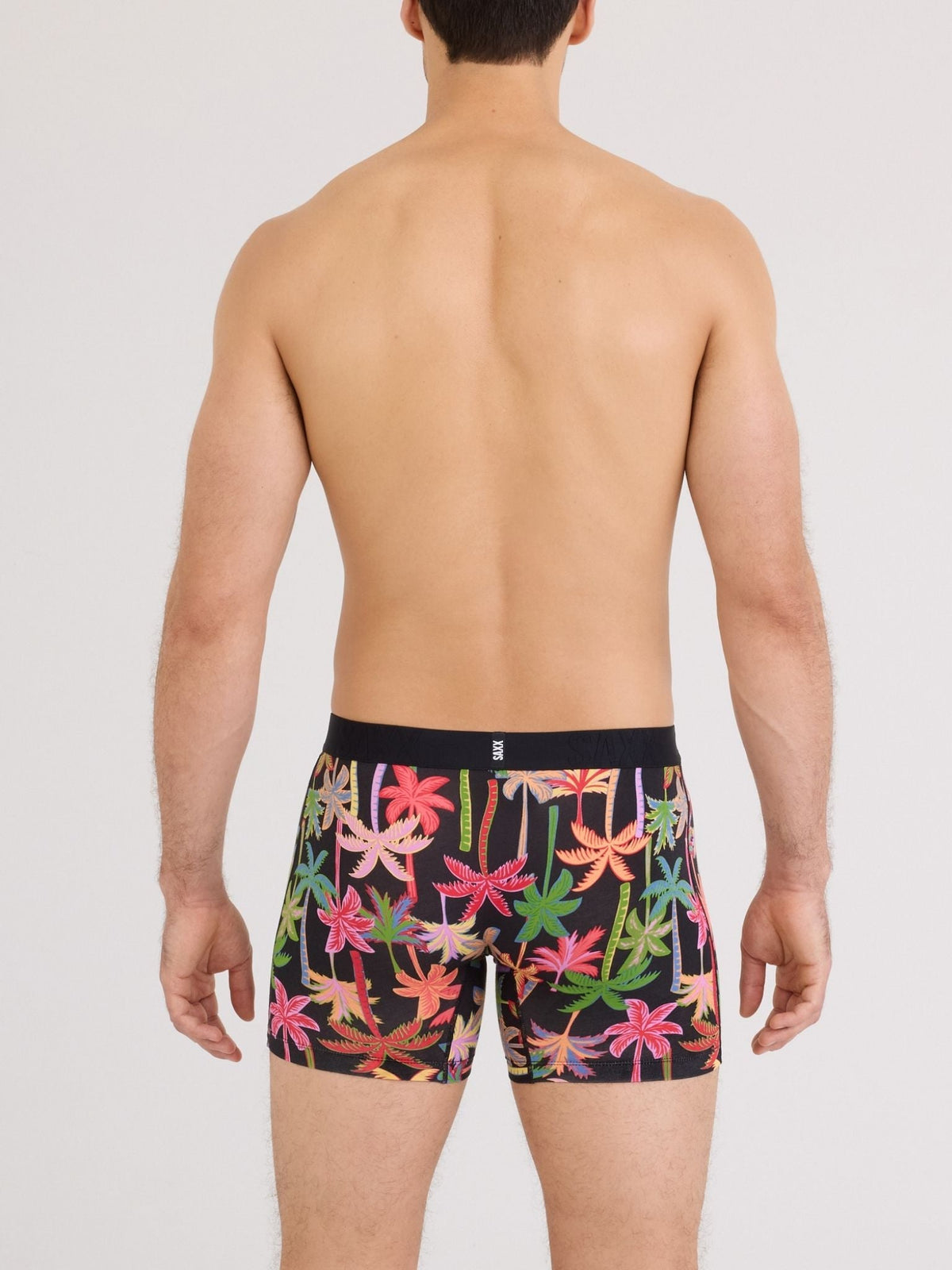 Signature Lace® Low Rise Printed Thong And SAXX Drop Temp Cooling Cotton Boxer Brief Mixed Palms-Black - Hanky Panky