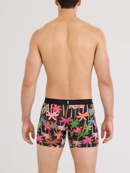Signature Lace® Low Rise Printed Thong And SAXX Drop Temp Cooling Cotton Boxer Brief Mixed Palms-Black - Hanky Panky