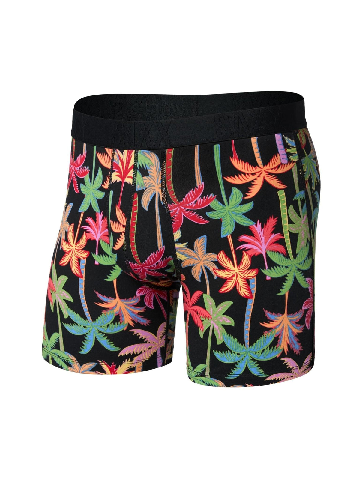 Signature Lace® Low Rise Printed Thong And SAXX Drop Temp Cooling Cotton Boxer Brief Mixed Palms-Black - Hanky Panky
