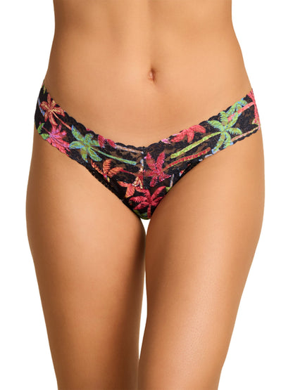 Signature Lace® Low Rise Printed Thong And SAXX Drop Temp Cooling Cotton Boxer Brief Mixed Palms-Black - Hanky Panky