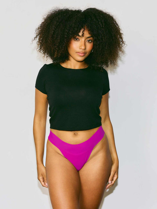 BreatheSoft™ Natural Rise Thong Hot Fuchsia Pink - Hanky Panky
