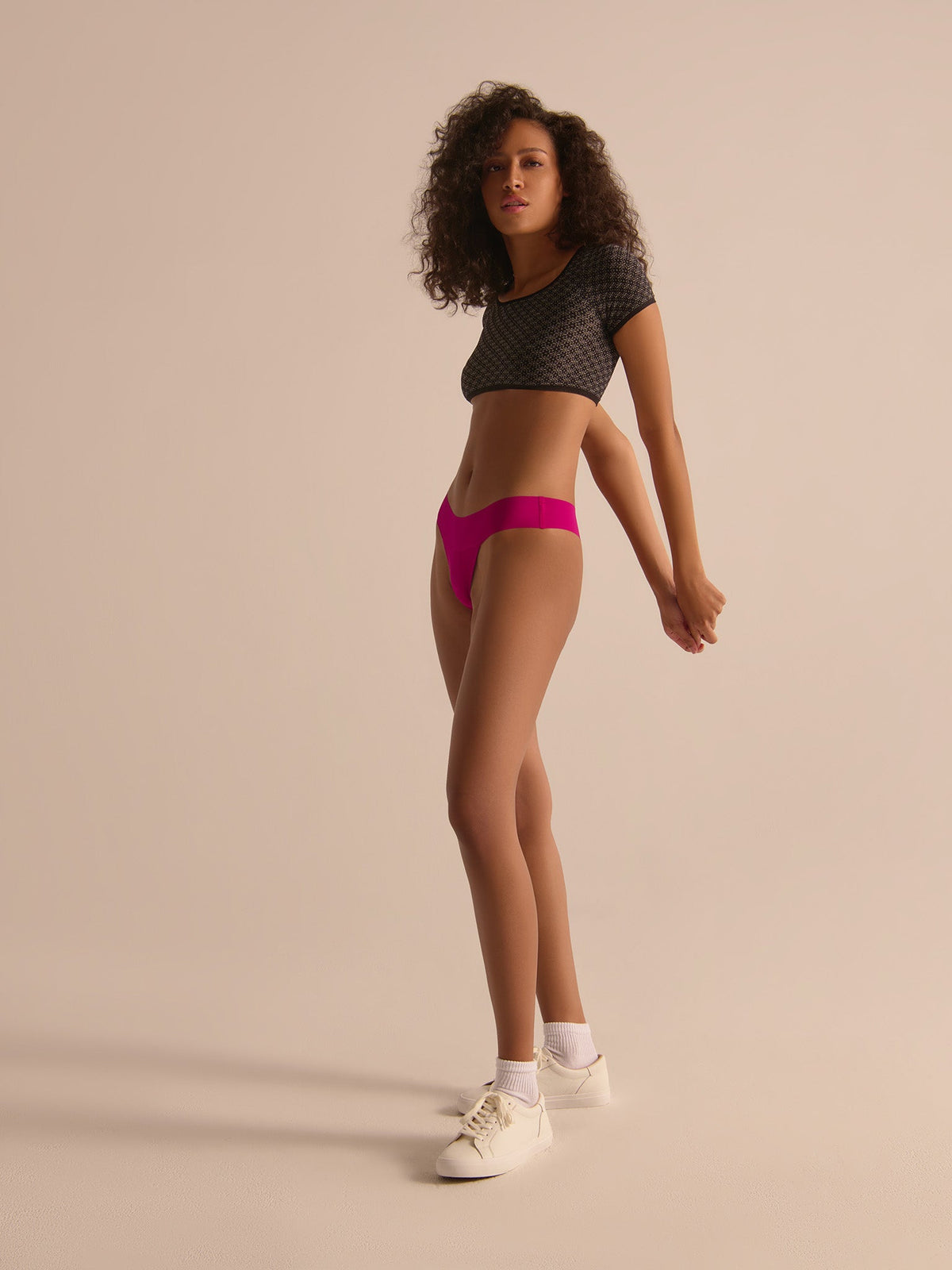 BreatheSoft™ Natural Rise Thong Hot Fuchsia Pink - Hanky Panky