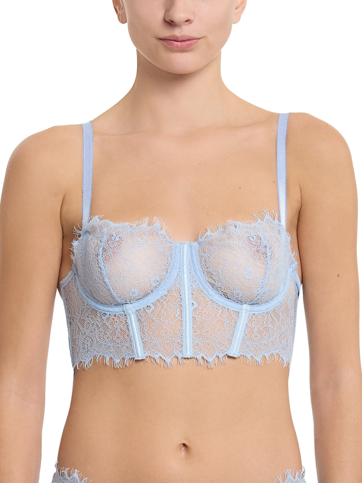 Sheer Seduction Underwire Bustier Touch The Sky Blue Sale - Hanky Panky