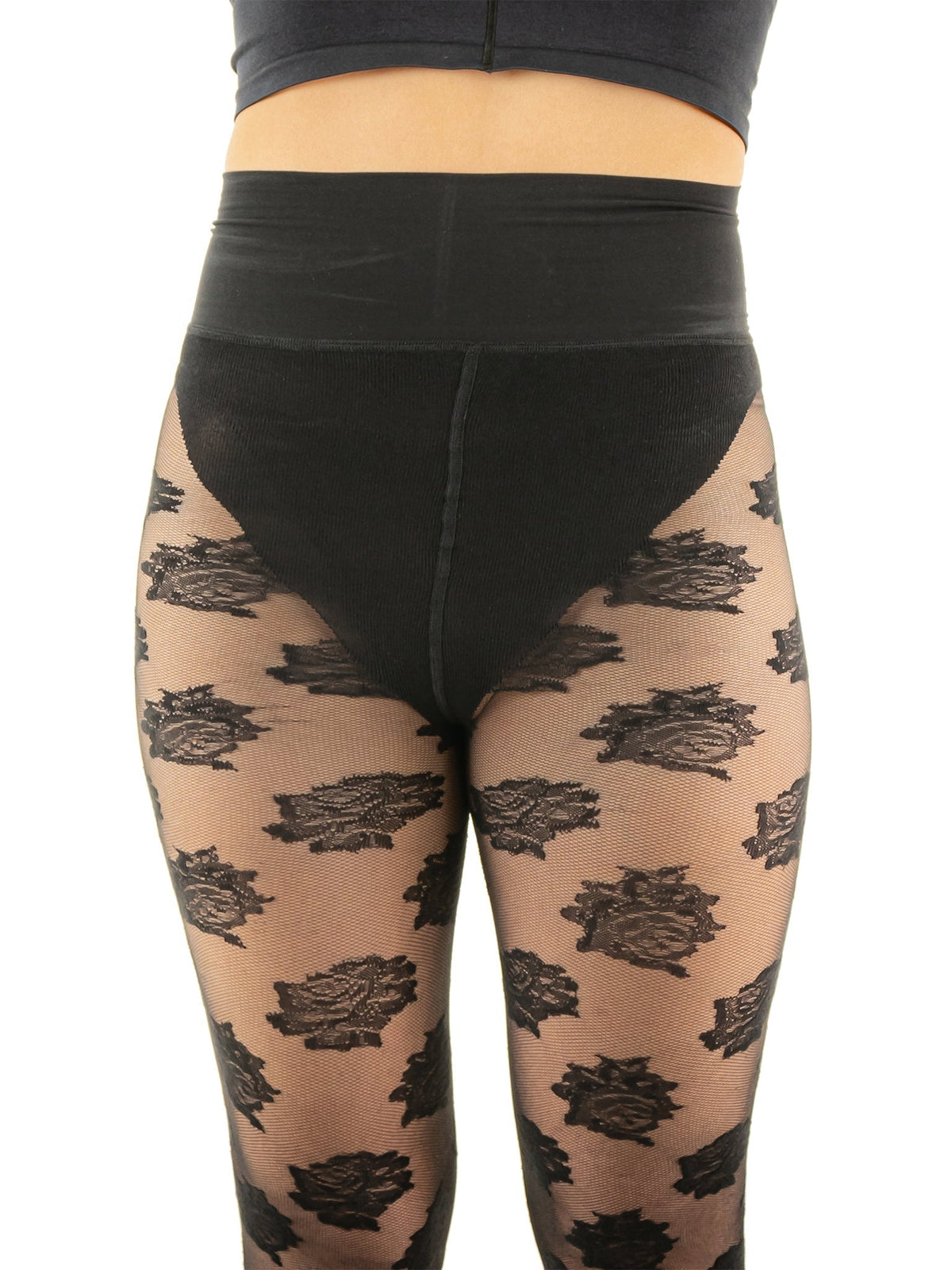 Hanky Panky X Les Belles Exclusive Floral Tights Black Sa - Hanky Panky