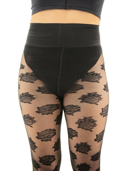 Hanky Panky X Les Belles Exclusive Floral Tights Black Sa - Hanky Panky