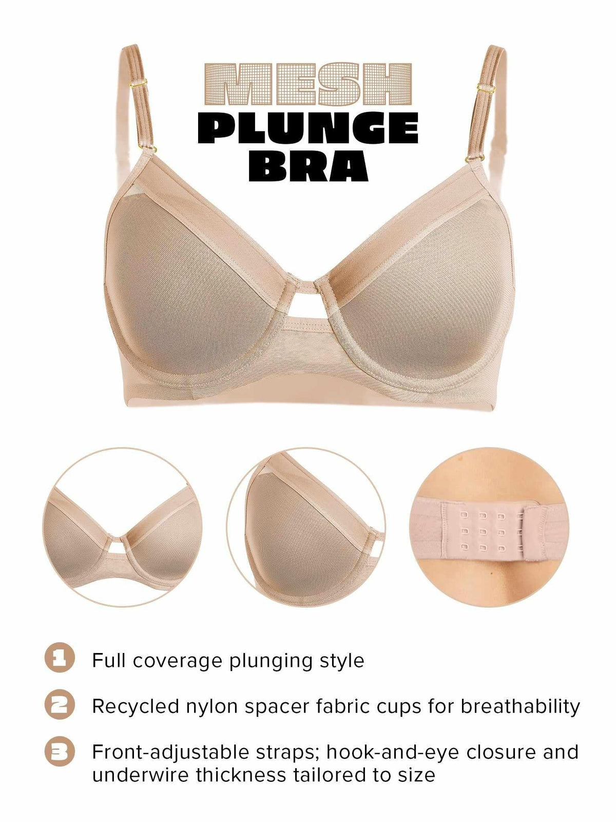 Lined Mesh Plunge Bra Chai Sale - Hanky Panky
