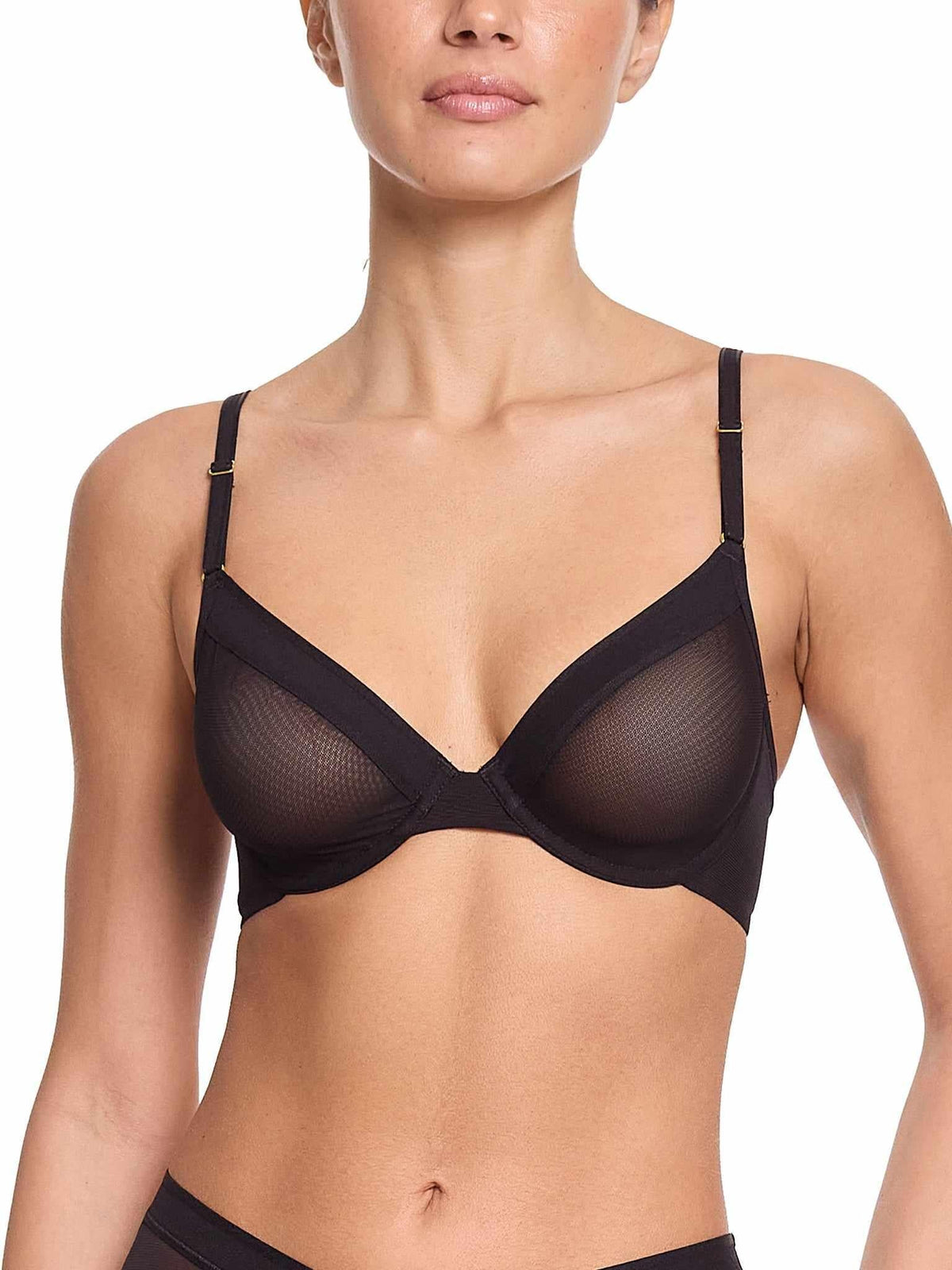 Unlined Mesh Underwire Bra Black Sale - Hanky Panky