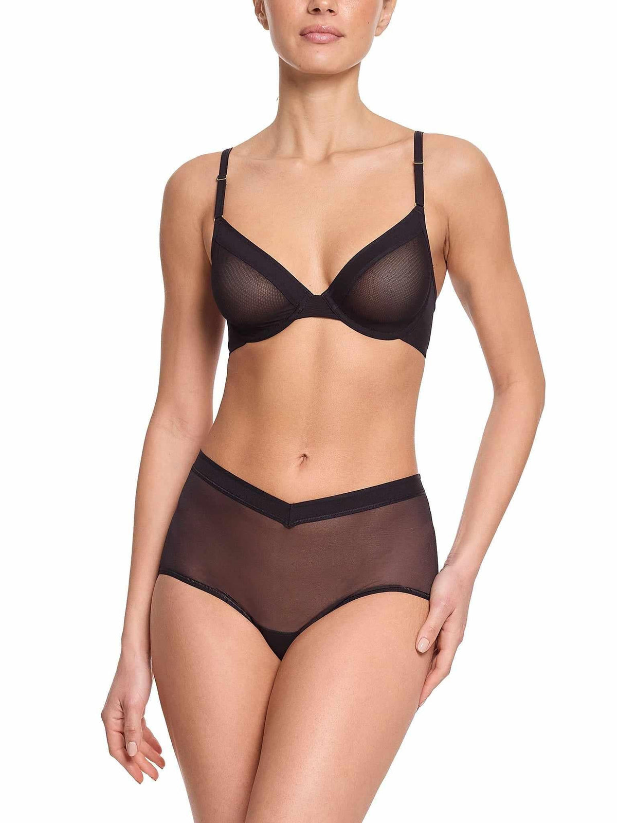 Unlined Mesh Underwire Bra Black Sale - Hanky Panky