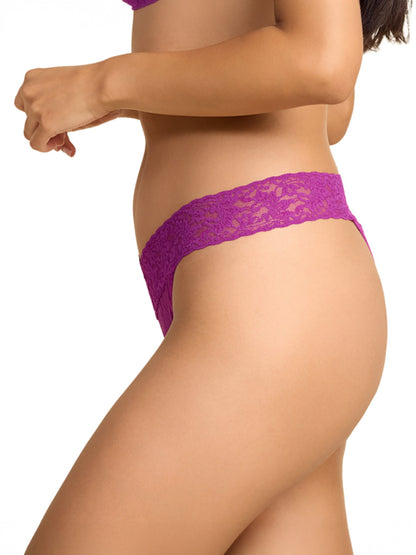 Signature Lace® Low Rise Thong Boysenberry Purple - Hanky Panky