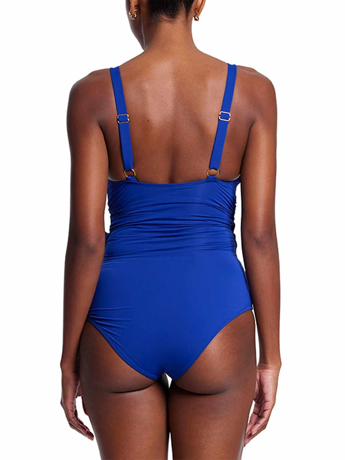Wide Strap Wrap One Piece Swimsuit Poolside Blue Sale - Hanky Panky