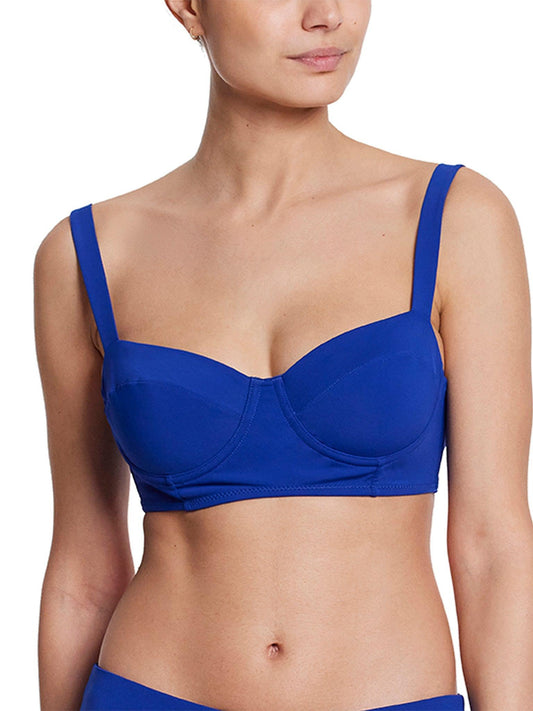 Balconette Bikini Swimsuit Top Poolside Blue Sale - Hanky Panky