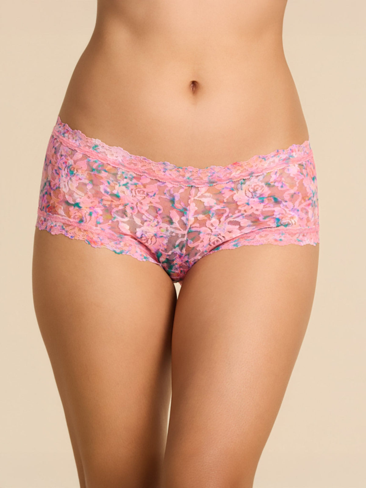 Printed Signature Lace® Boyshort Blushing Blooms Pink - Hanky Panky
