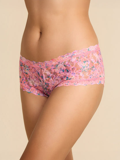 Printed Signature Lace® Boyshort Blushing Blooms Pink - Hanky Panky
