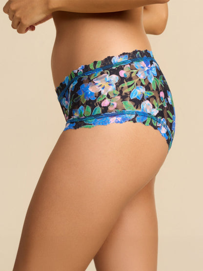 Printed Signature Lace® Boyshort Ocean Blooms Black - Hanky Panky