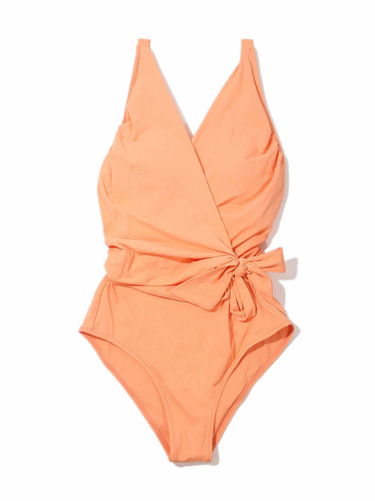 Wide Strap Wrap One Piece Swimsuit Florence Orange Sale - Hanky Panky