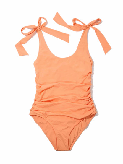 Ruched Bow One Piece Swimsuit Florence Orange Sale - Hanky Panky