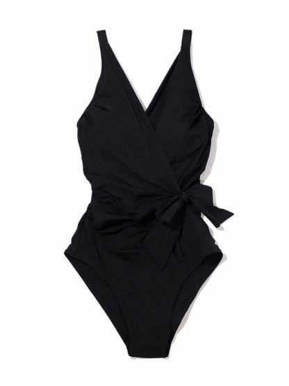 Wide Strap Wrap One Piece Swimsuit Black - Hanky Panky