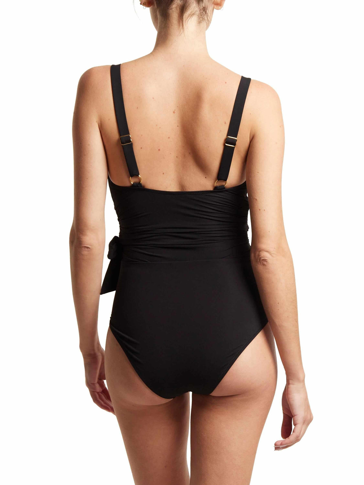 Wide Strap Wrap One Piece Swimsuit Black - Hanky Panky