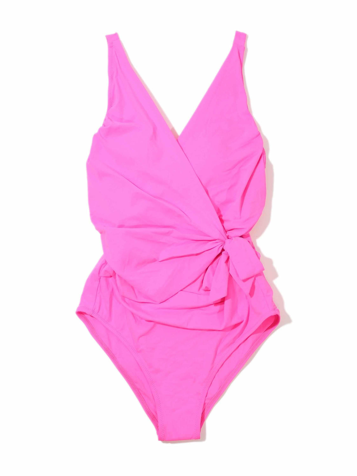 Wide Strap Wrap One Piece Swimsuit Unapologetic Pink Sale - Hanky Panky