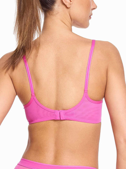 Unlined Mesh Underwire Bra Berry Burst Pink Sale - Hanky Panky
