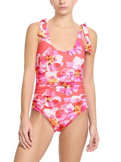 Ruched Bow One Piece Swimsuit Out Of Office Pink Sale - Hanky Panky