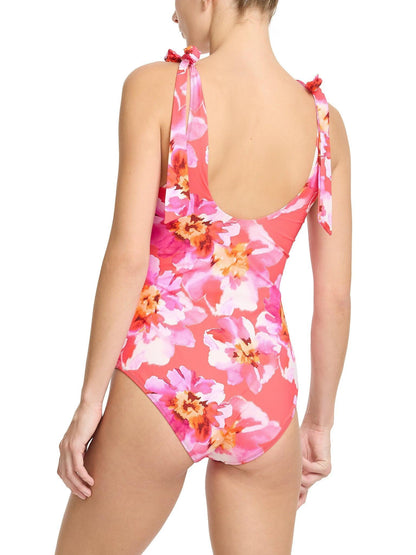 Ruched Bow One Piece Swimsuit Out Of Office Pink Sale - Hanky Panky